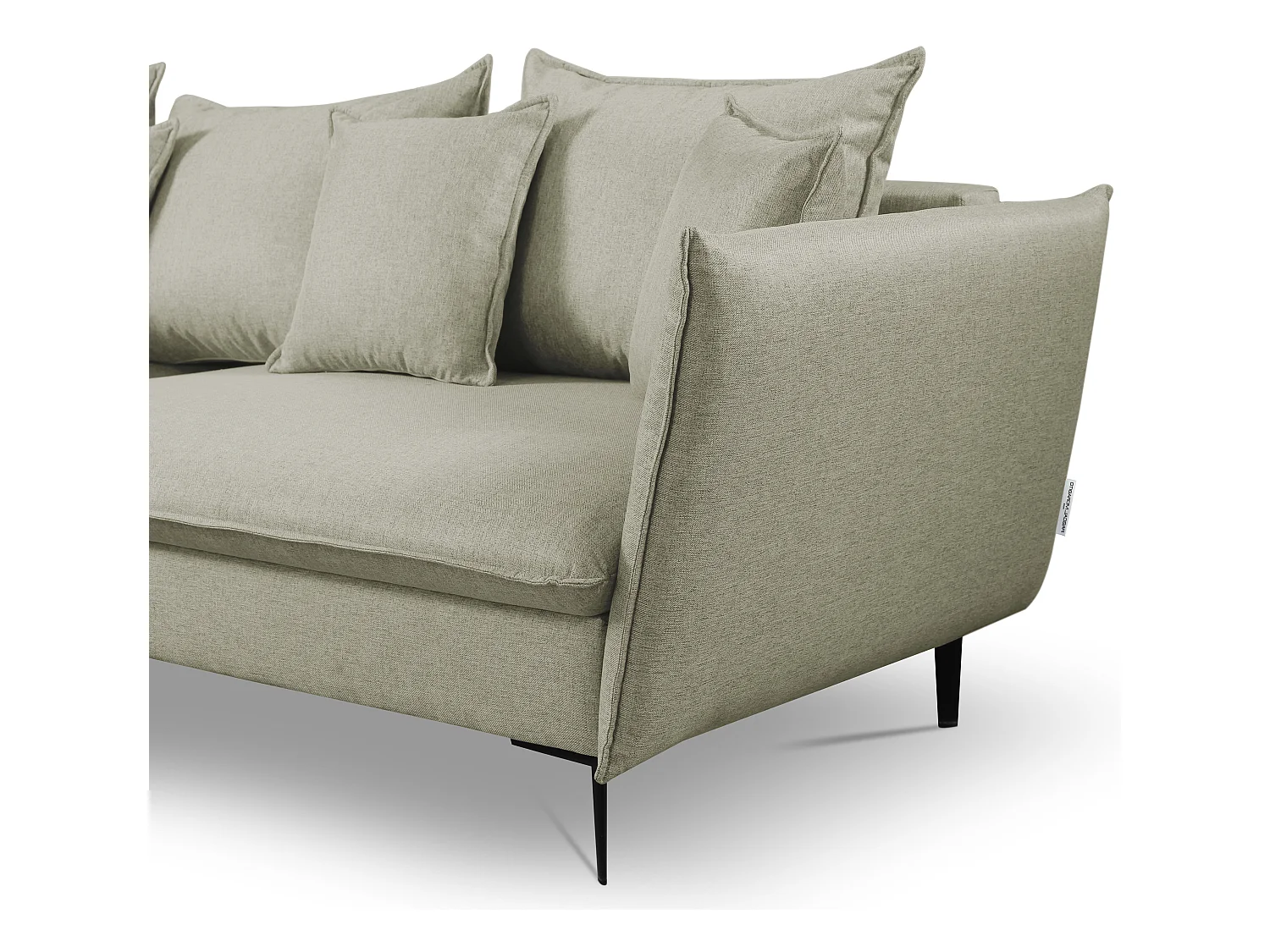 Canapé d'angle convertible en tissu vert clair LAZARE - Angle gauche