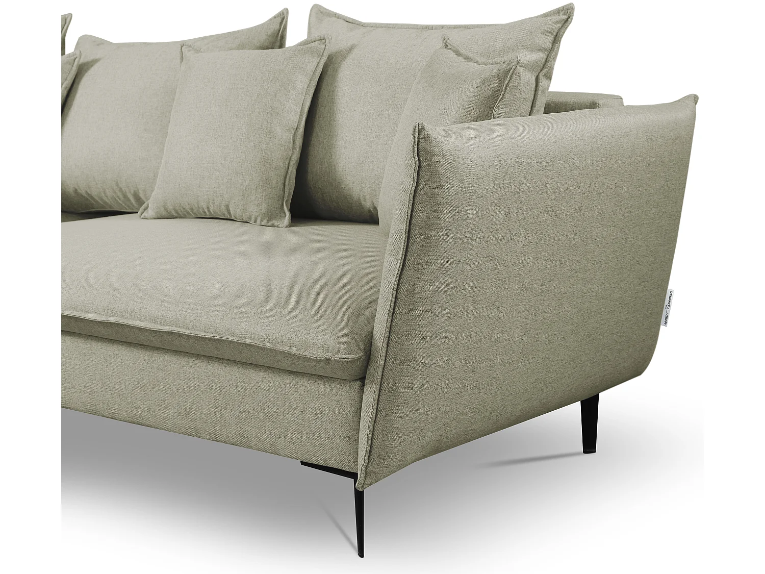 Canapé d'angle convertible en tissu vert clair LAZARE - Angle gauche