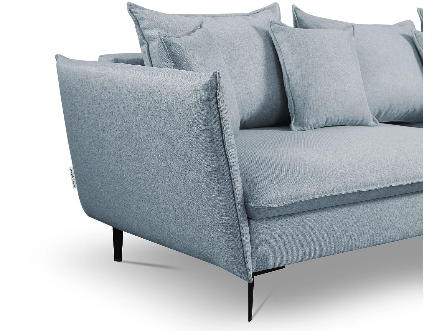 Canapé d'angle convertible en tissu gris bleuté LAZARE - Angle droit