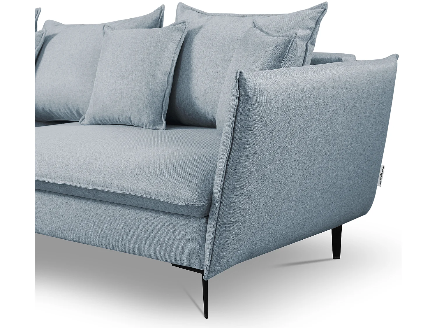 Bäddsoffa i vinkelform med blågrått tyg LAZARE - Vänster hörn