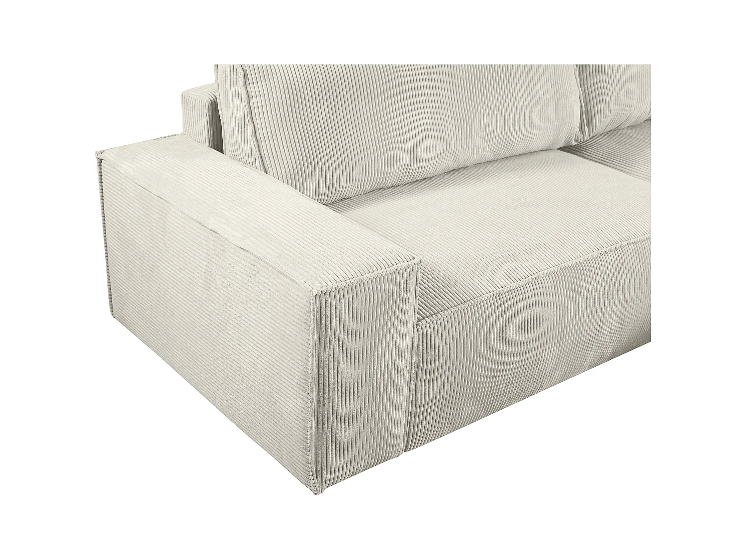 Divano letto angolare in Velluto a coste Beige - Angolo a destra - AMELIA di PASCAL MORABITO