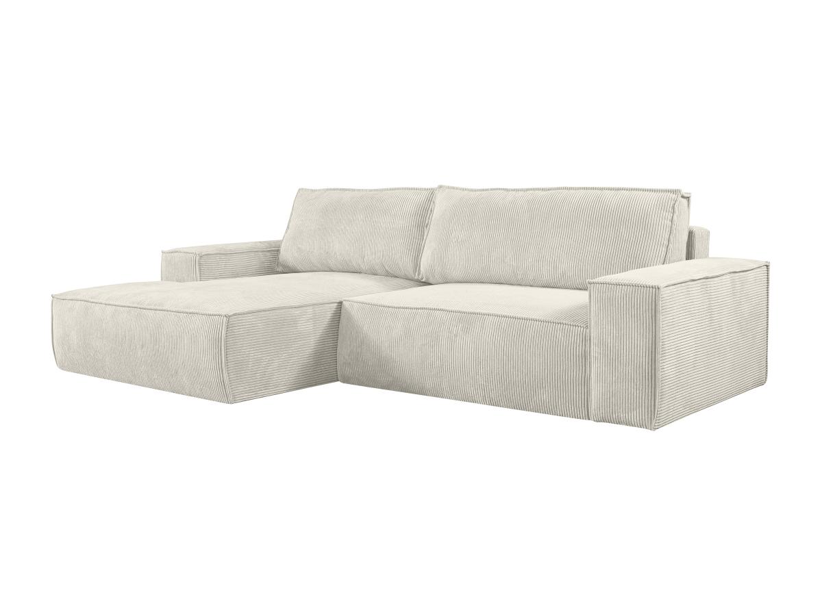 Ecksofa mit Schlaffunktion - Ecke Links - Cord - Beige - AMELIA günstig online kaufen