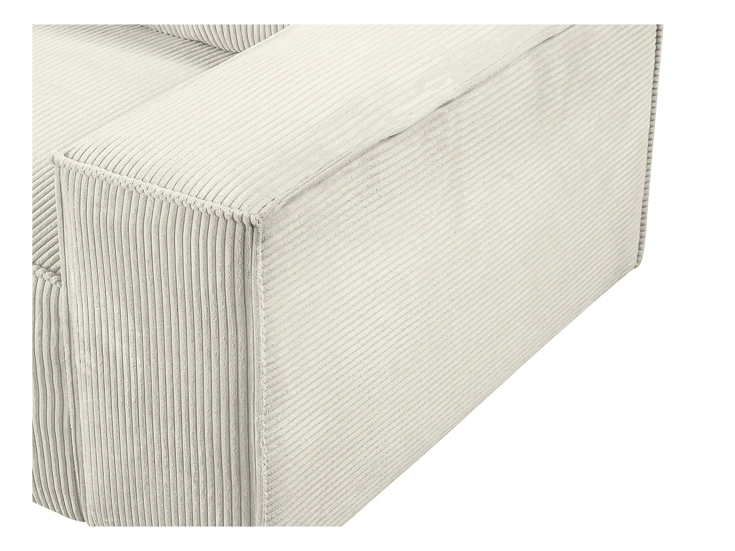 Canapé d'angle gauche convertible en velours côtelé beige AMELIA