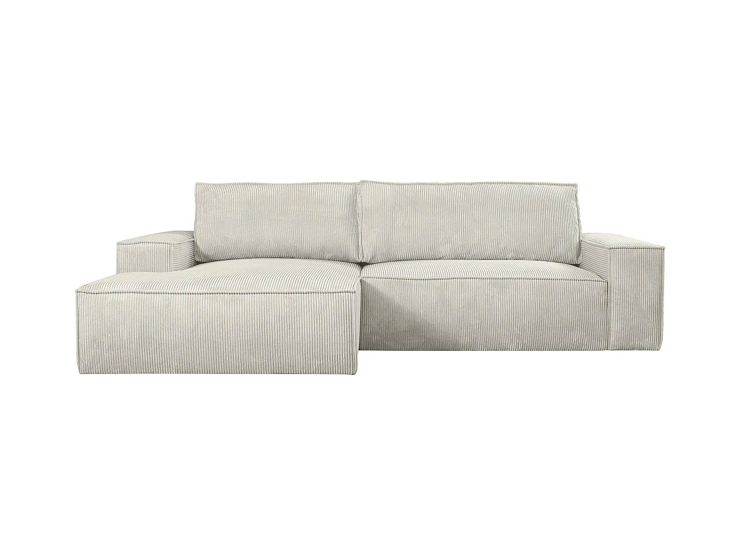Sofá rinconera de pana beige AMELIA de PASCAL MORABITO - Ángulo izquierdo