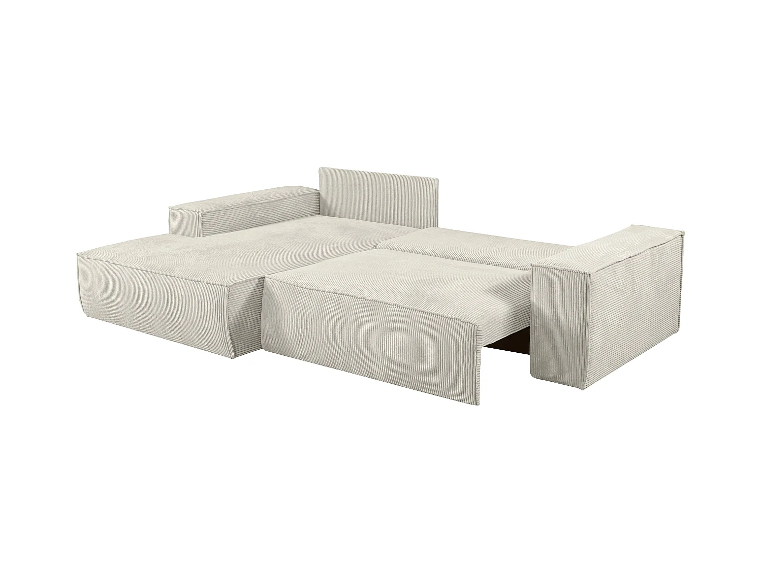 Sofá rinconera de pana beige AMELIA de PASCAL MORABITO - Ángulo izquierdo