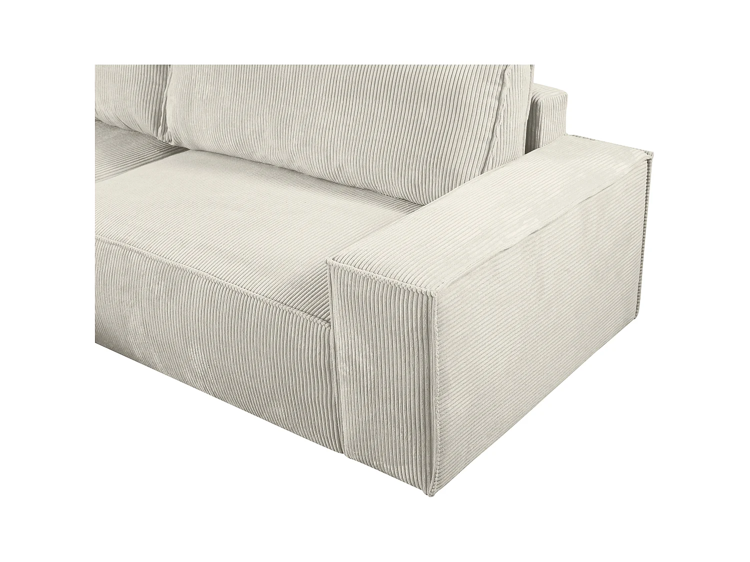 Sofá rinconera de pana beige AMELIA de PASCAL MORABITO - Ángulo izquierdo