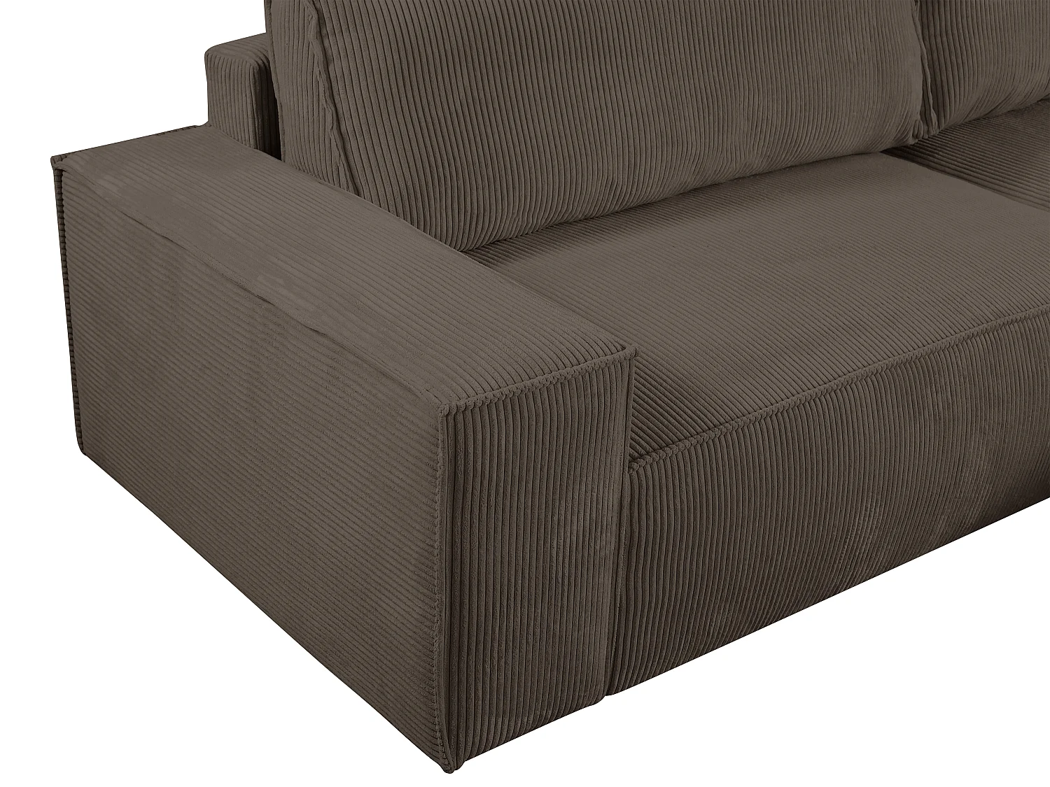 Ecksofa mit Schlaffunktion - Ecke Rechts - Cord - Braun - AMELIA