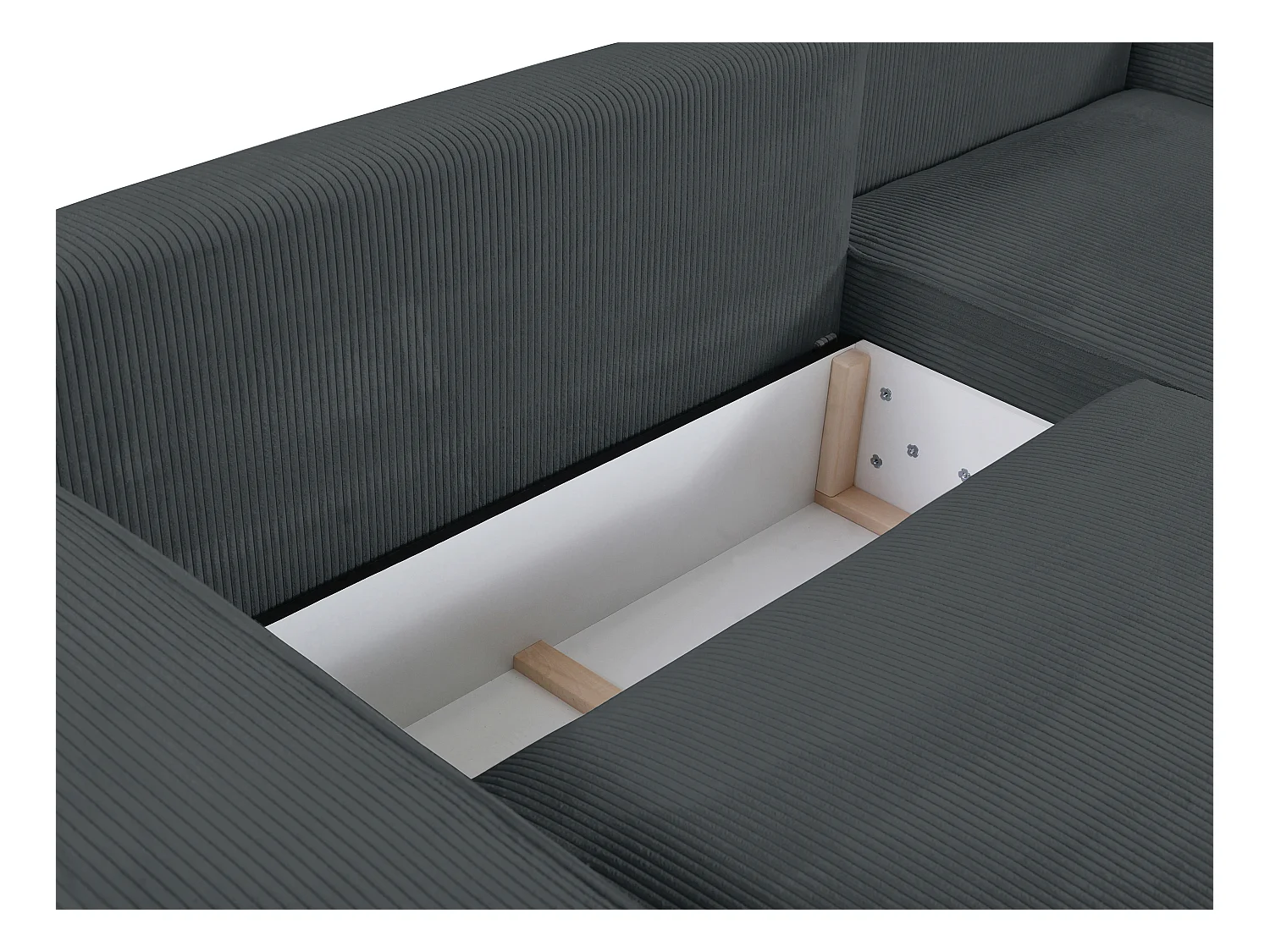 Sofá de canto direito convertível em veludo canelado cor cinzento antracite - AMELIA de PASCAL MORABITO