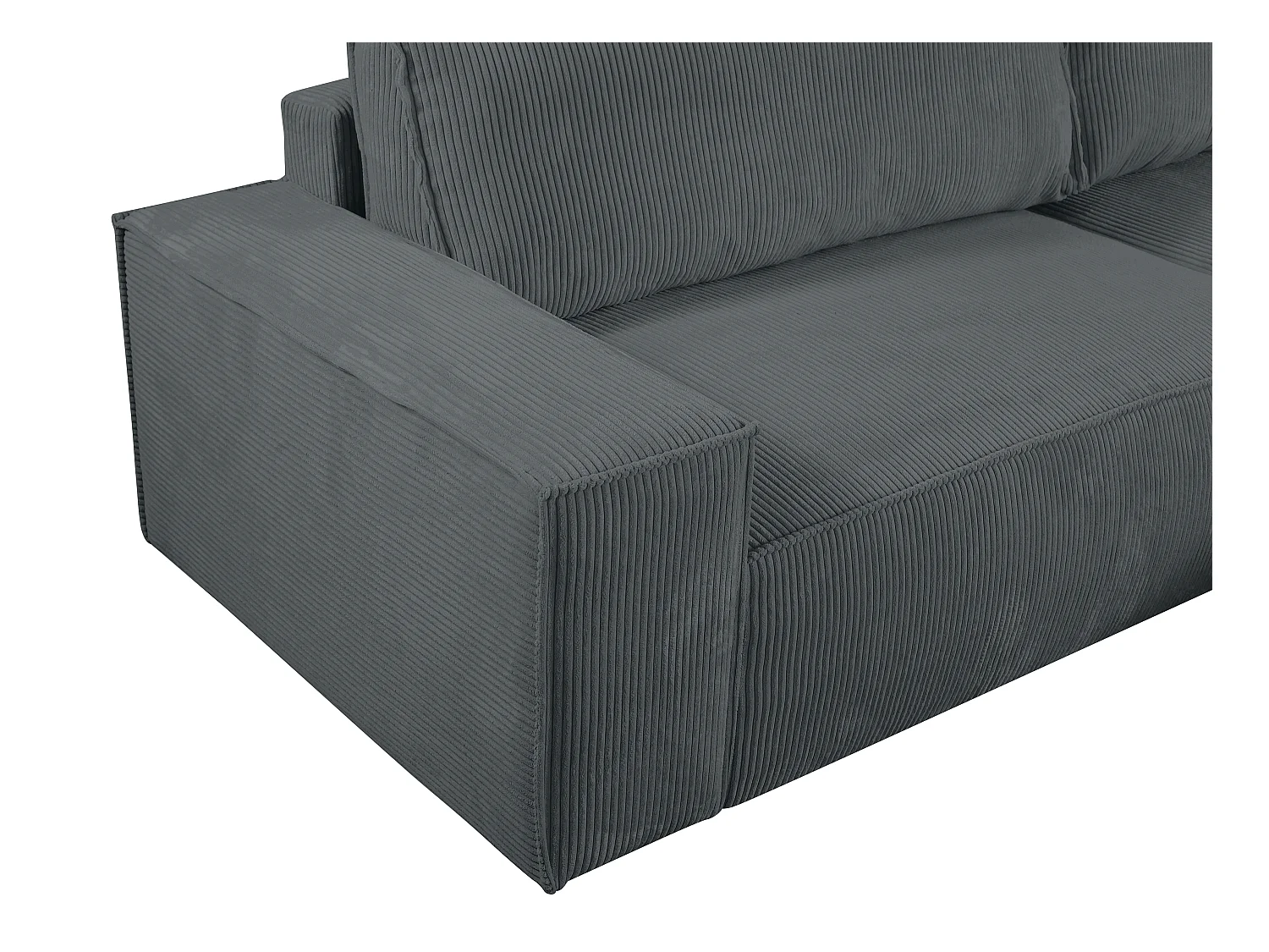 Sofá de canto direito convertível em veludo canelado cor cinzento antracite - AMELIA de PASCAL MORABITO