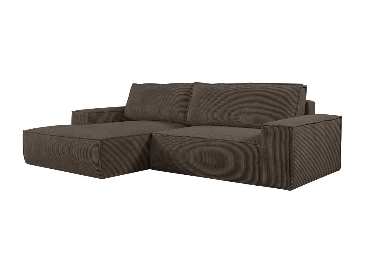 Ecksofa mit Schlaffunktion - Ecke Links - Cord - Braun - AMELIA günstig online kaufen