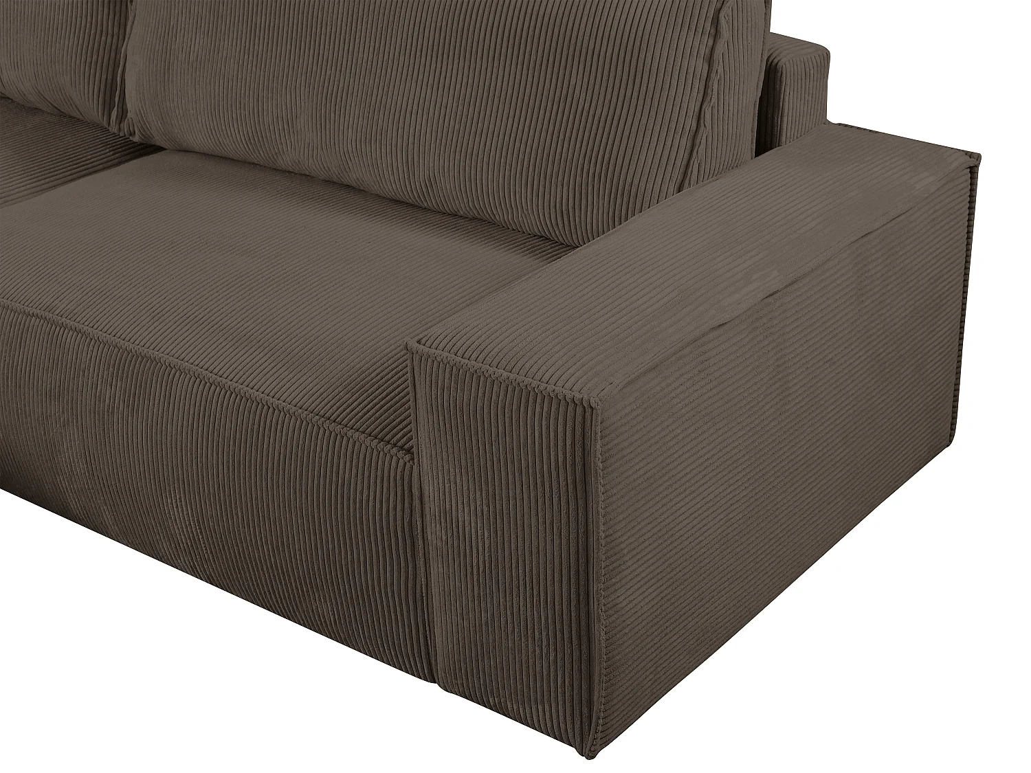 Kanapa narożna rozkładana z brązowego sztruksu AMELIA PASCAL MORABITO - Narożnik lewostronny