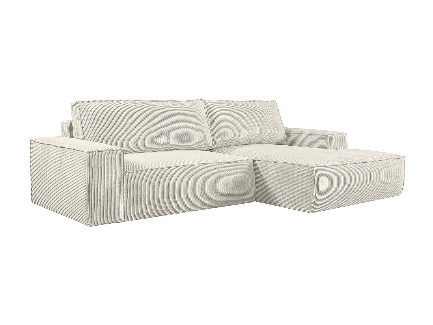 Vente-unique Ecksofa Mit Schlaffunktion - Ecke Links - Cord - Braun - Amelia