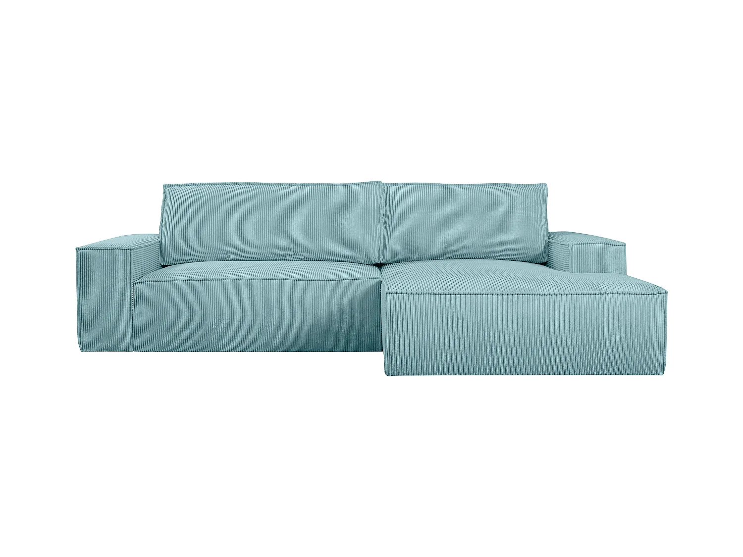 Hoekslaapbank AMELIA van PASCAL MORABITO - Ribfluweel - Turquoise - Hoek rechts