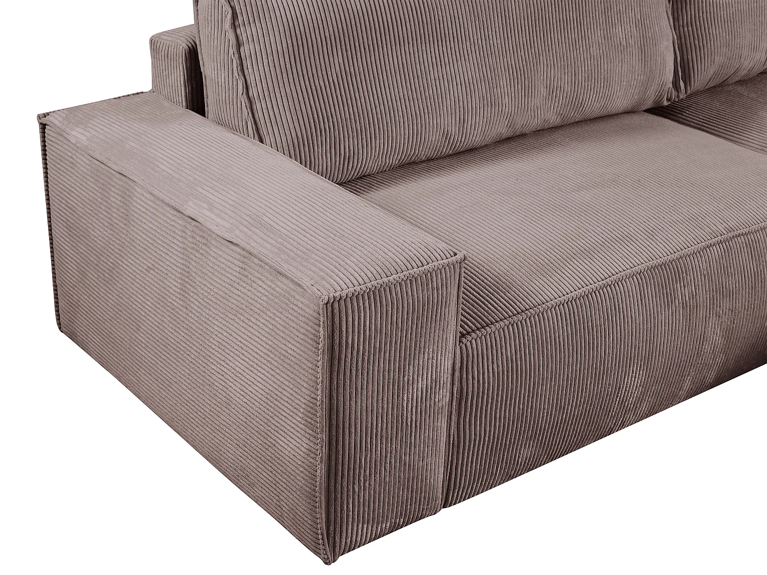 Ecksofa mit Schlaffunktion - Ecke Rechts - Cord - Malve - AMELIA