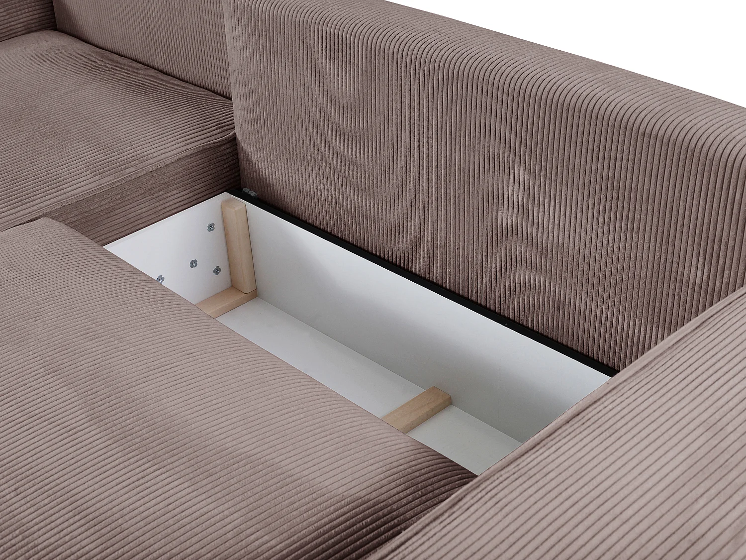 Hoekslaapbank AMELIA van PASCAL MORABITO - Ribfluweel - Lichtpaars - Hoek links