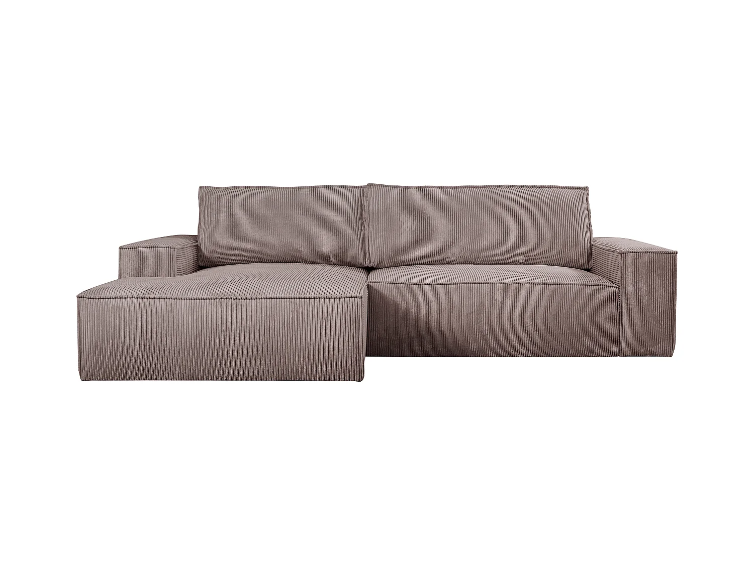 Ecksofa mit Schlaffunktion - Ecke Links - Cord - Malve - AMELIA
