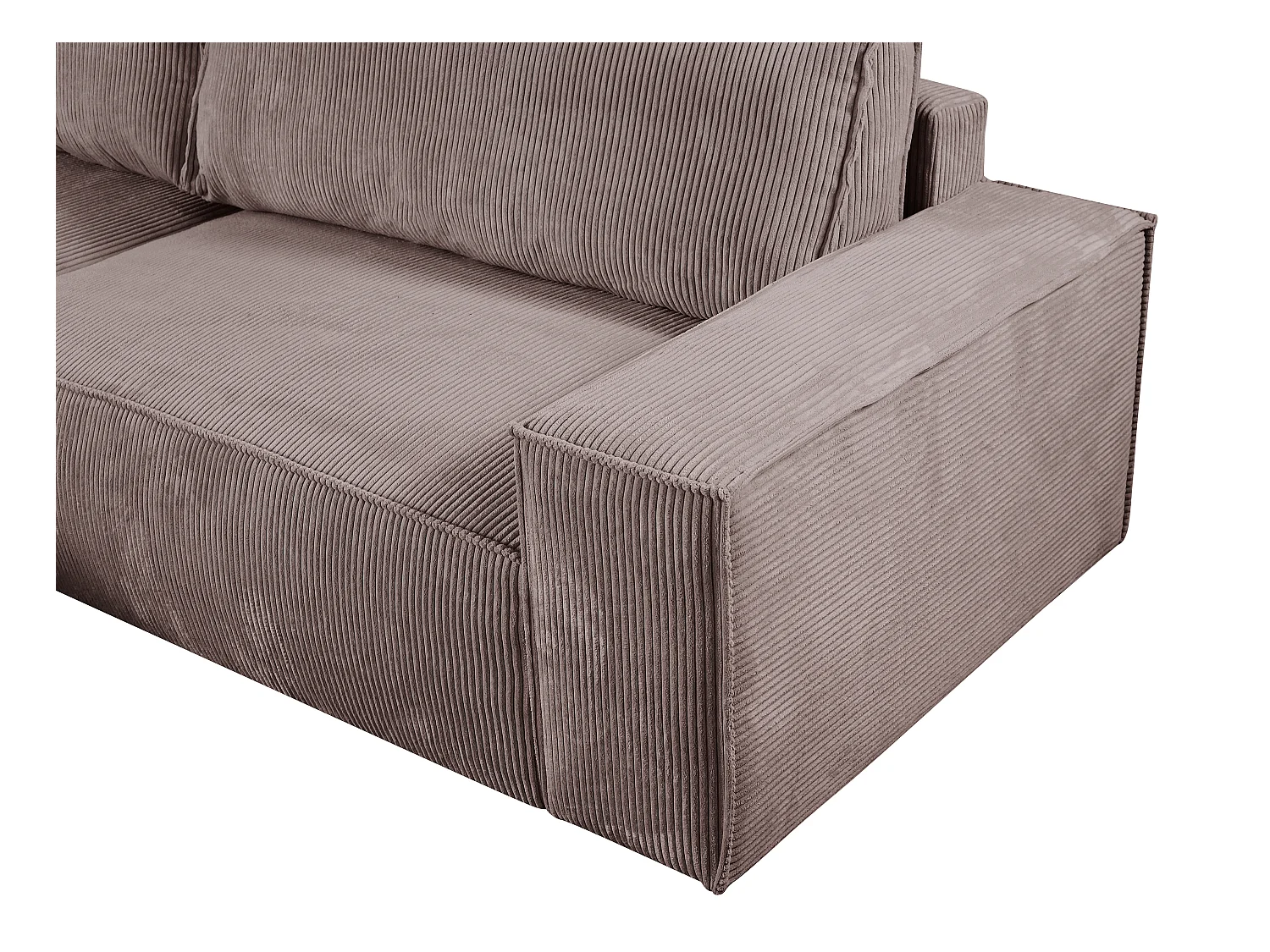 Ecksofa mit Schlaffunktion - Ecke Links - Cord - Malve - AMELIA
