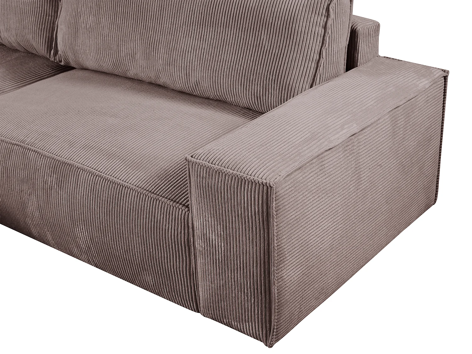 Ecksofa mit Schlaffunktion - Ecke Links - Cord - Malve - AMELIA