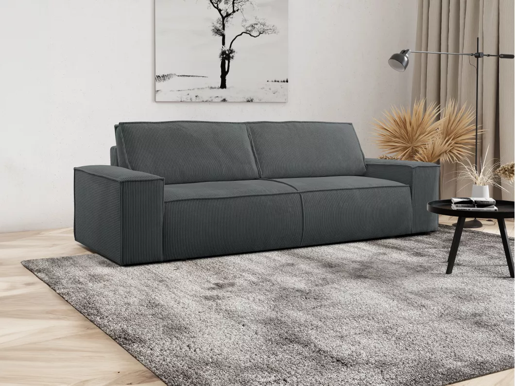 Kauf Unique Schlafsofa 4-Sitzer - Cord - Anthrazit - AMELIA