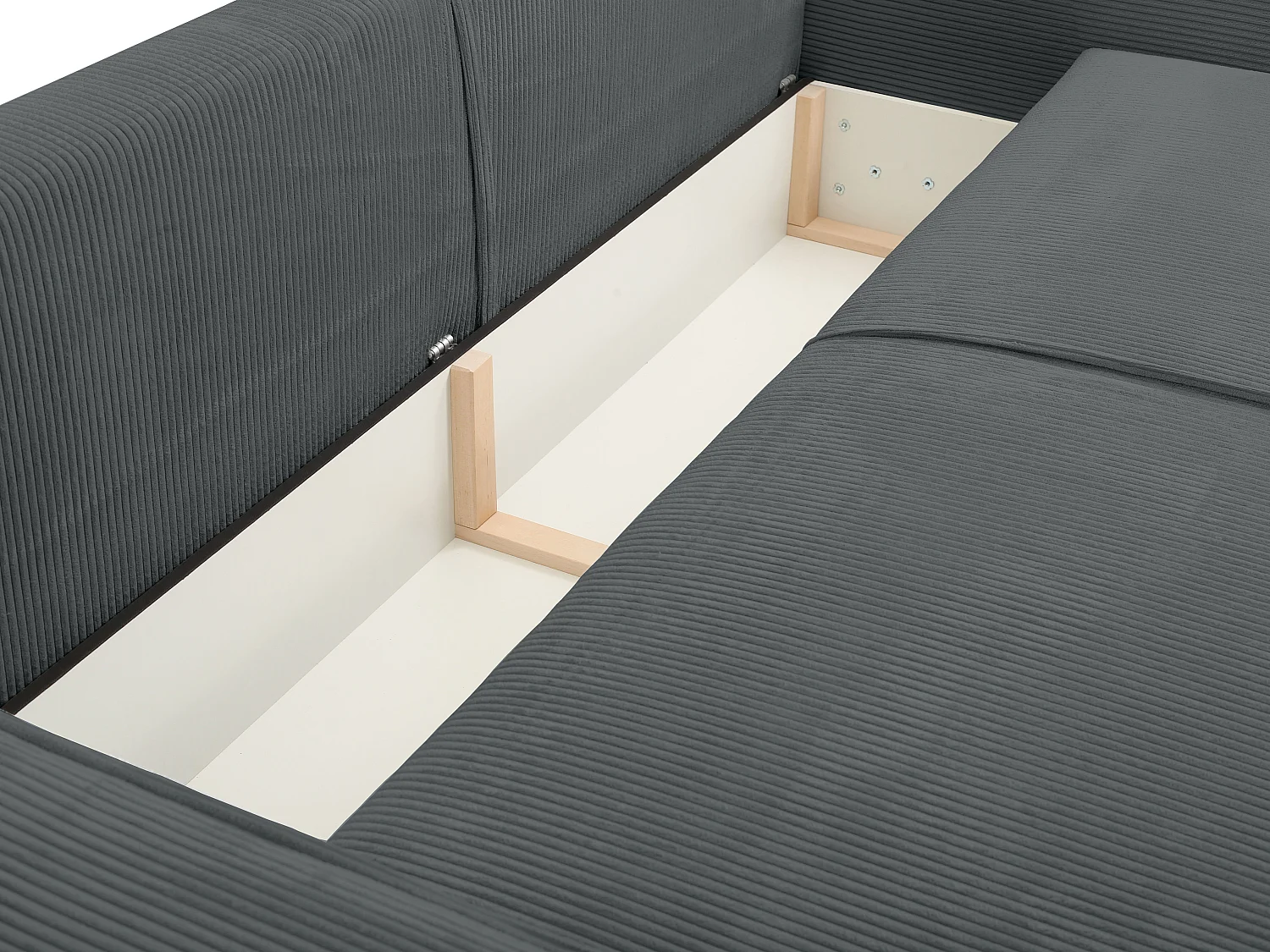 Divano letto 4 posti in Velluto a coste Grigio antracite - AMELIA di PASCAL MORABITO