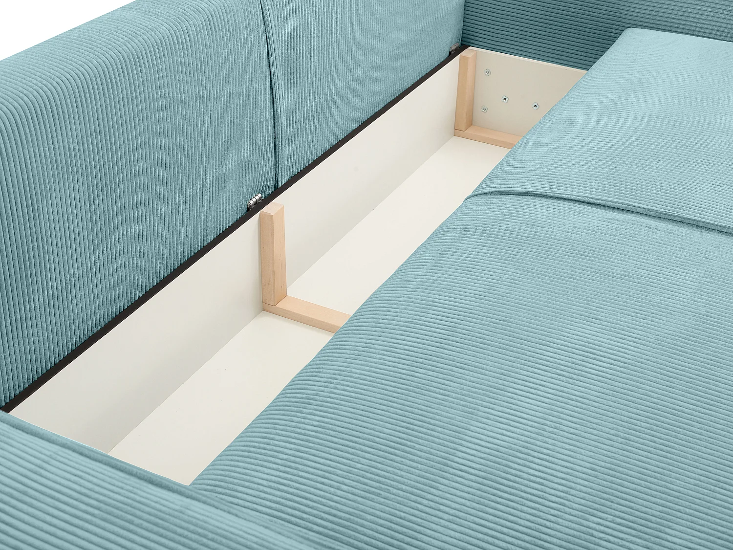 Divano letto 4 posti in Velluto a coste Azzurro turchese - AMELIA di PASCAL MORABITO