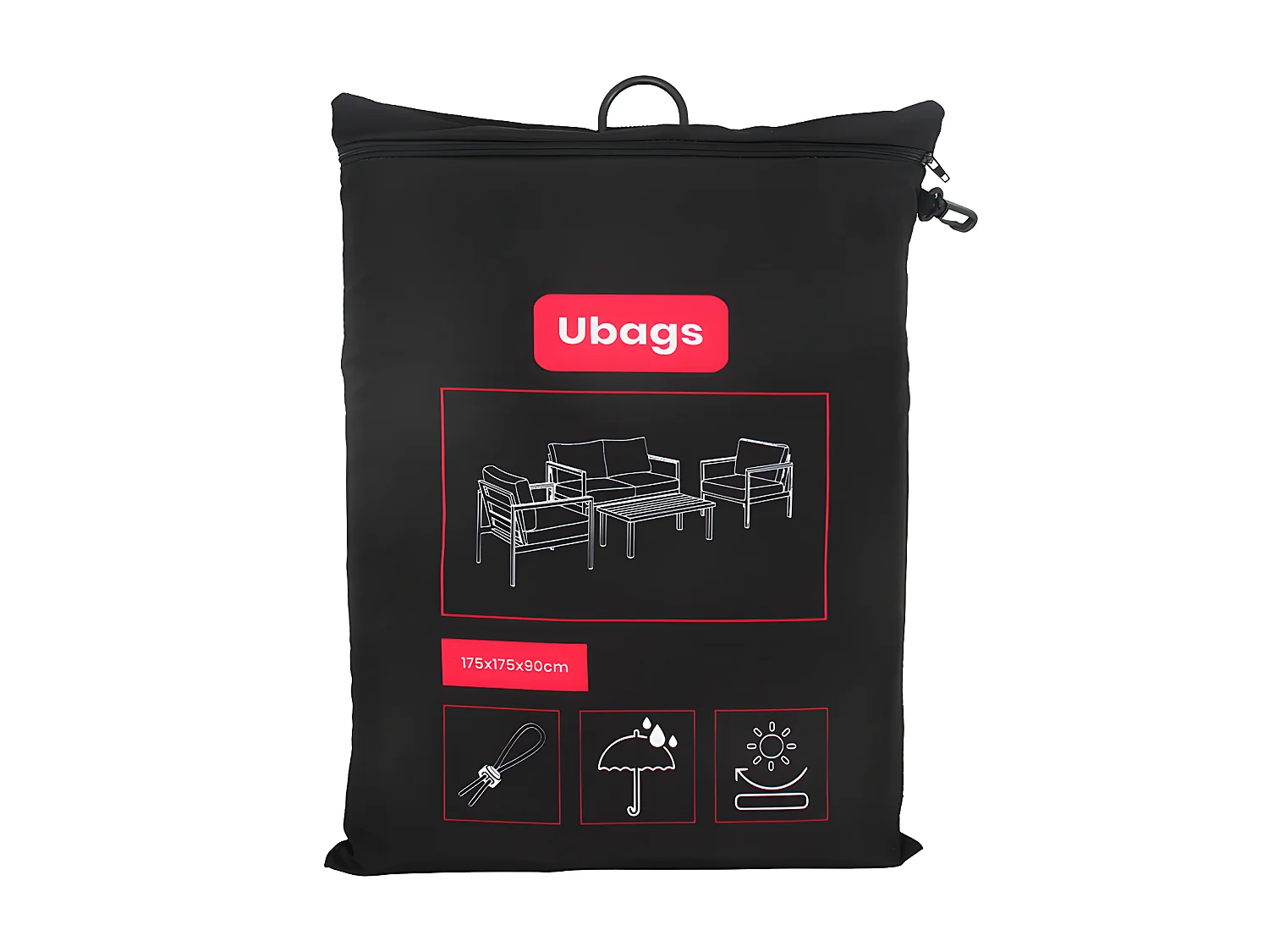 Schutzhülle für Gartensitzgruppe - 175 x 175 x 90 cm - AGOU von UBAGS
