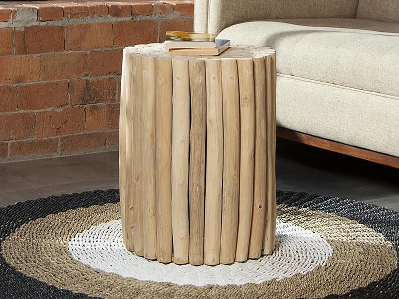 Table d'appoint en teck - Coloris : Naturel - LUTIANA