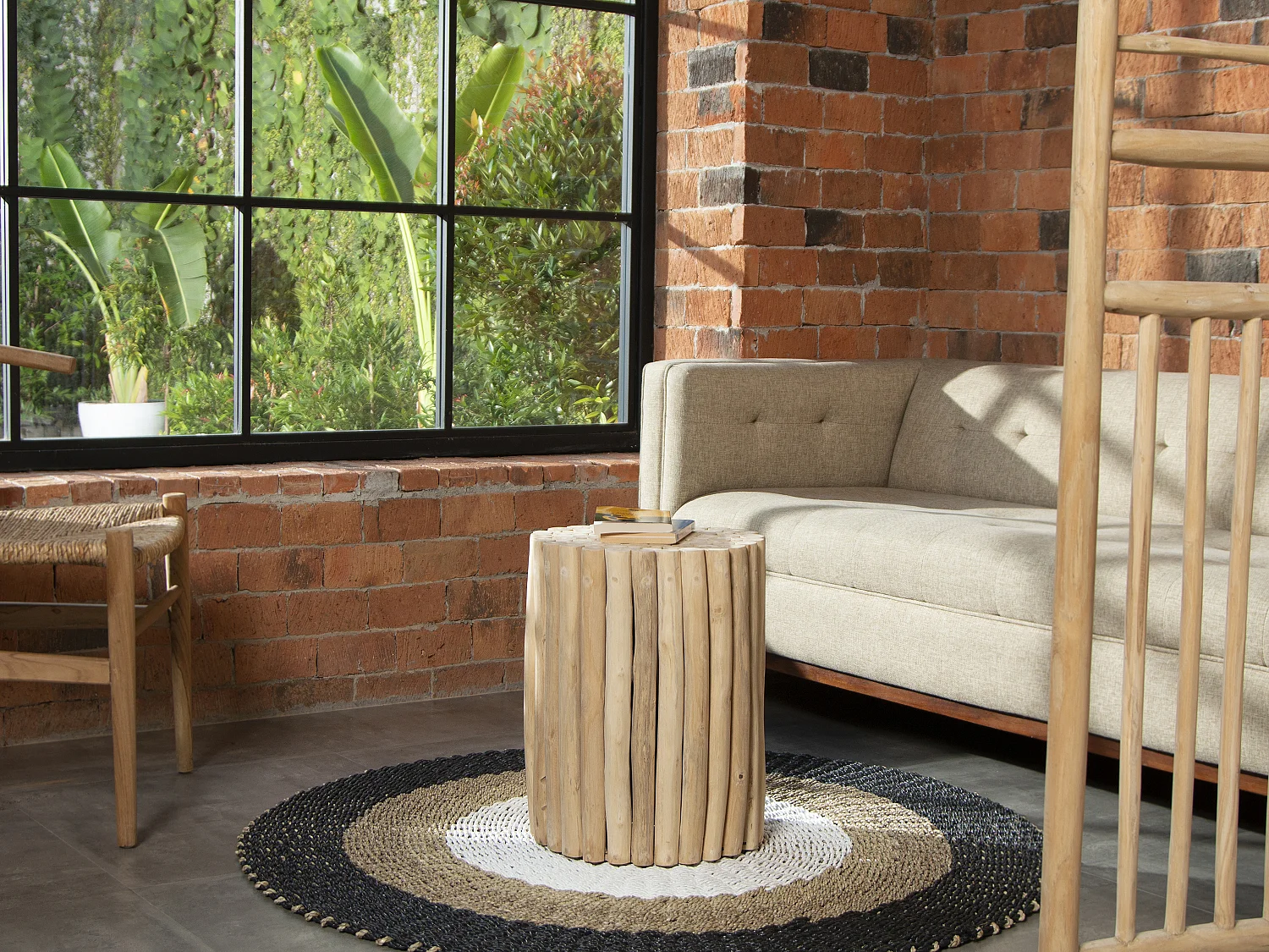 Beistelltisch - Teakholz - Naturfarben - LUTIANA