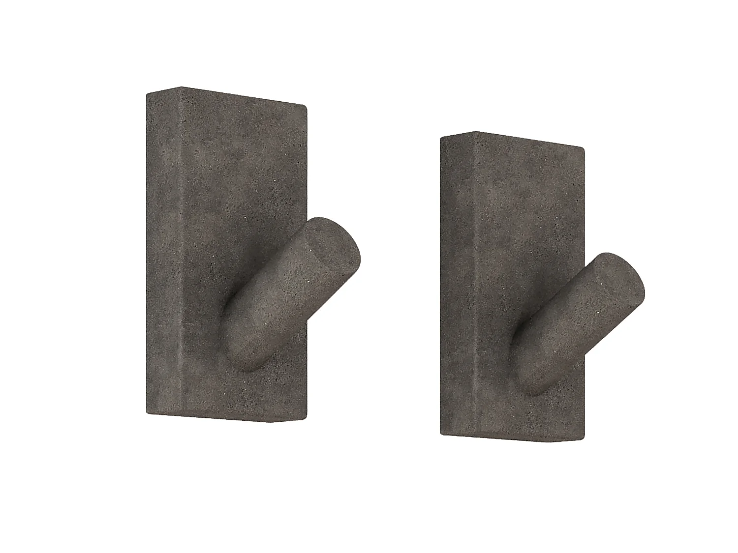 Lot de 2 patères de salle de bain avec crochet béton - 7,9 x 4 x 5,5 cm - DUKAT