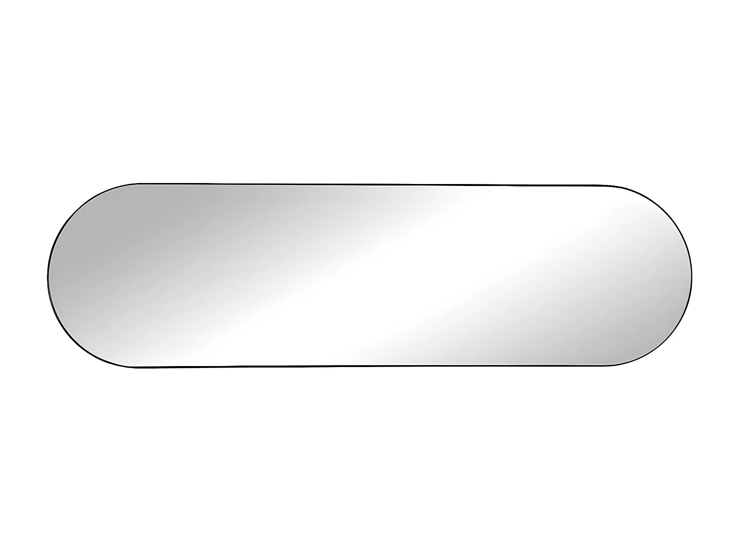 Miroir mural ovale en métal - L. 40 x H. 140 cm - Noir - ONIKAL
