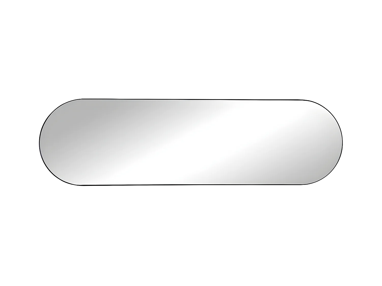 Owalne lustro ścienne z metalu – 40 × 140 cm (szer. × wys.) – kolor czarny ONIKAL
