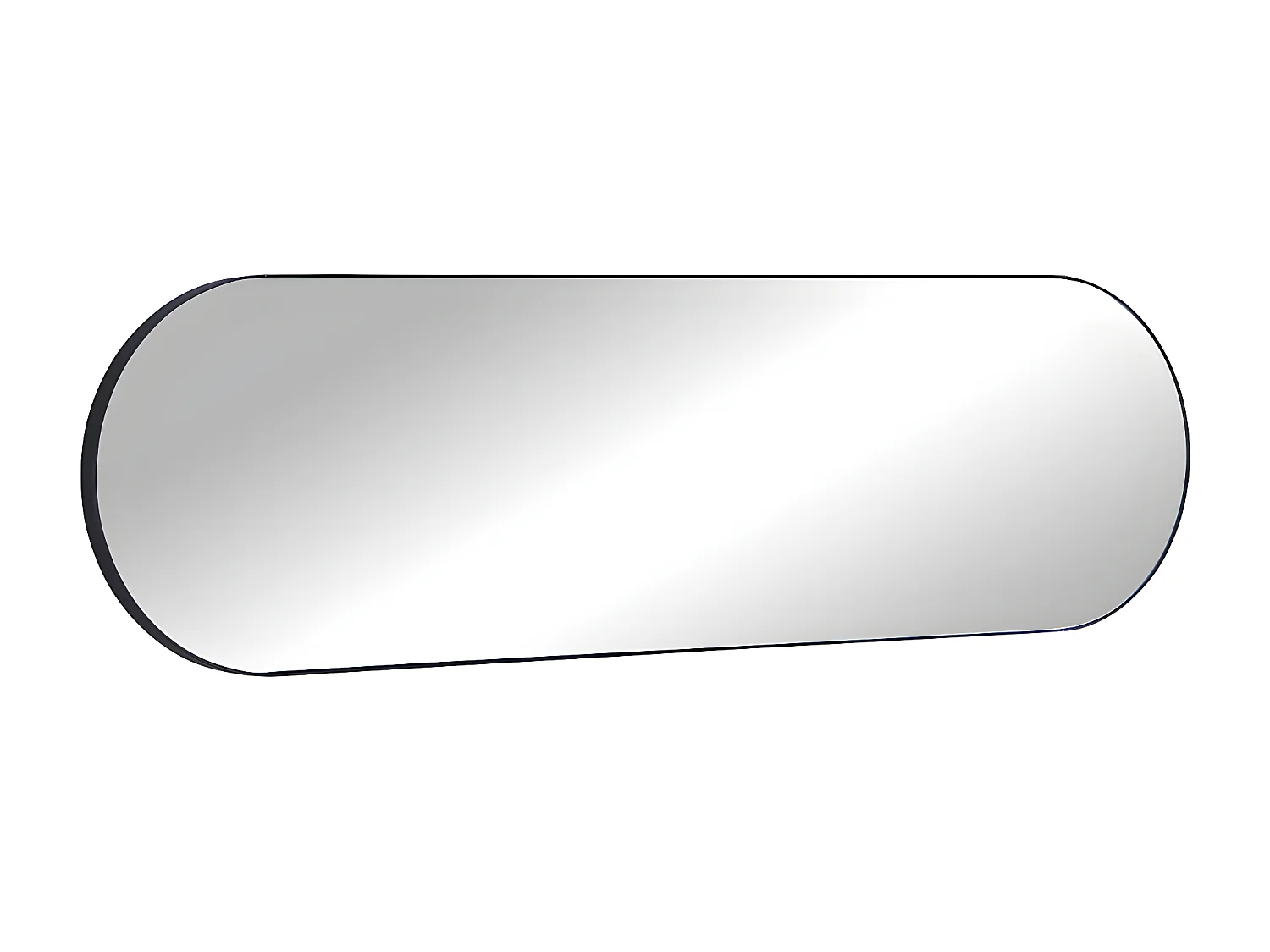 Oval väggspegel i svart metall  40 × 140 cm ONIKAL