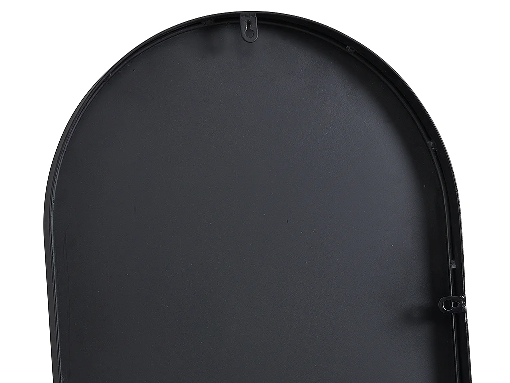 Oval väggspegel i svart metall  40 × 140 cm ONIKAL