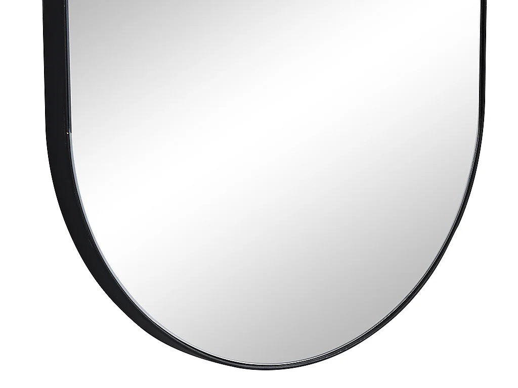 Oval väggspegel i svart metall  40 × 140 cm ONIKAL