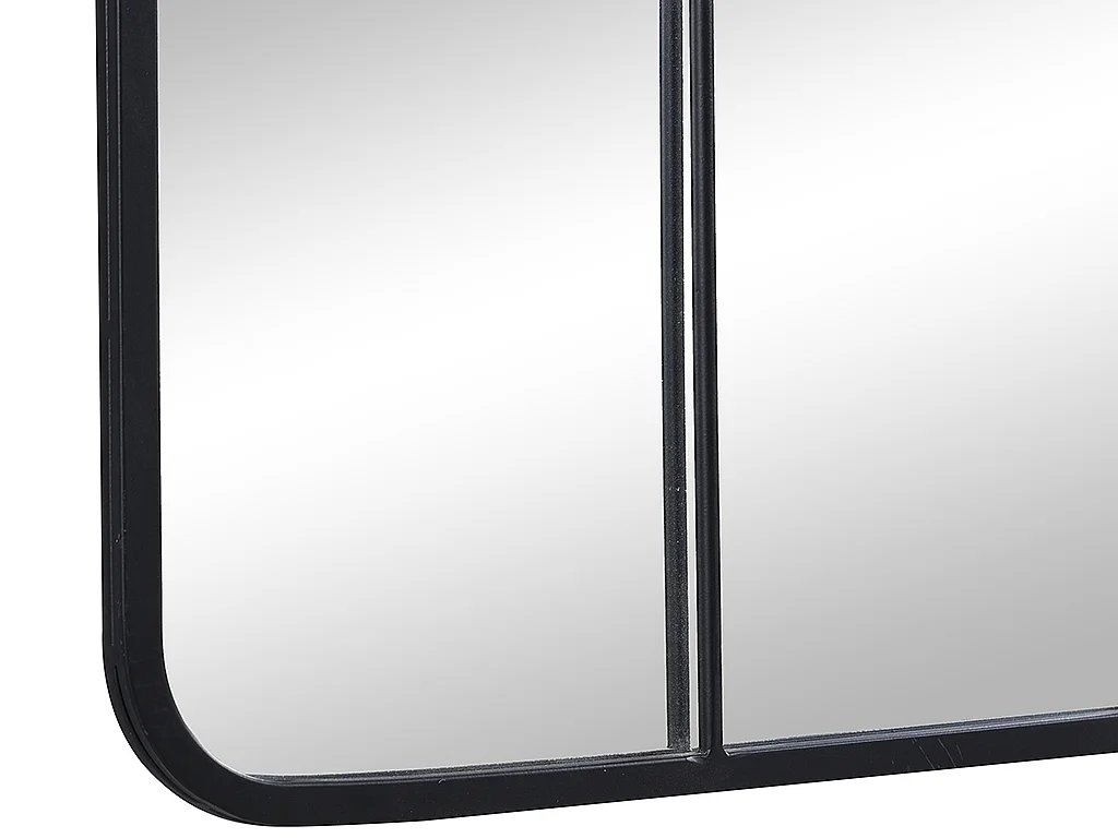 Miroir fenêtre industriel en métal - L. 60 x H. 140 cm - Noir - SCIARA