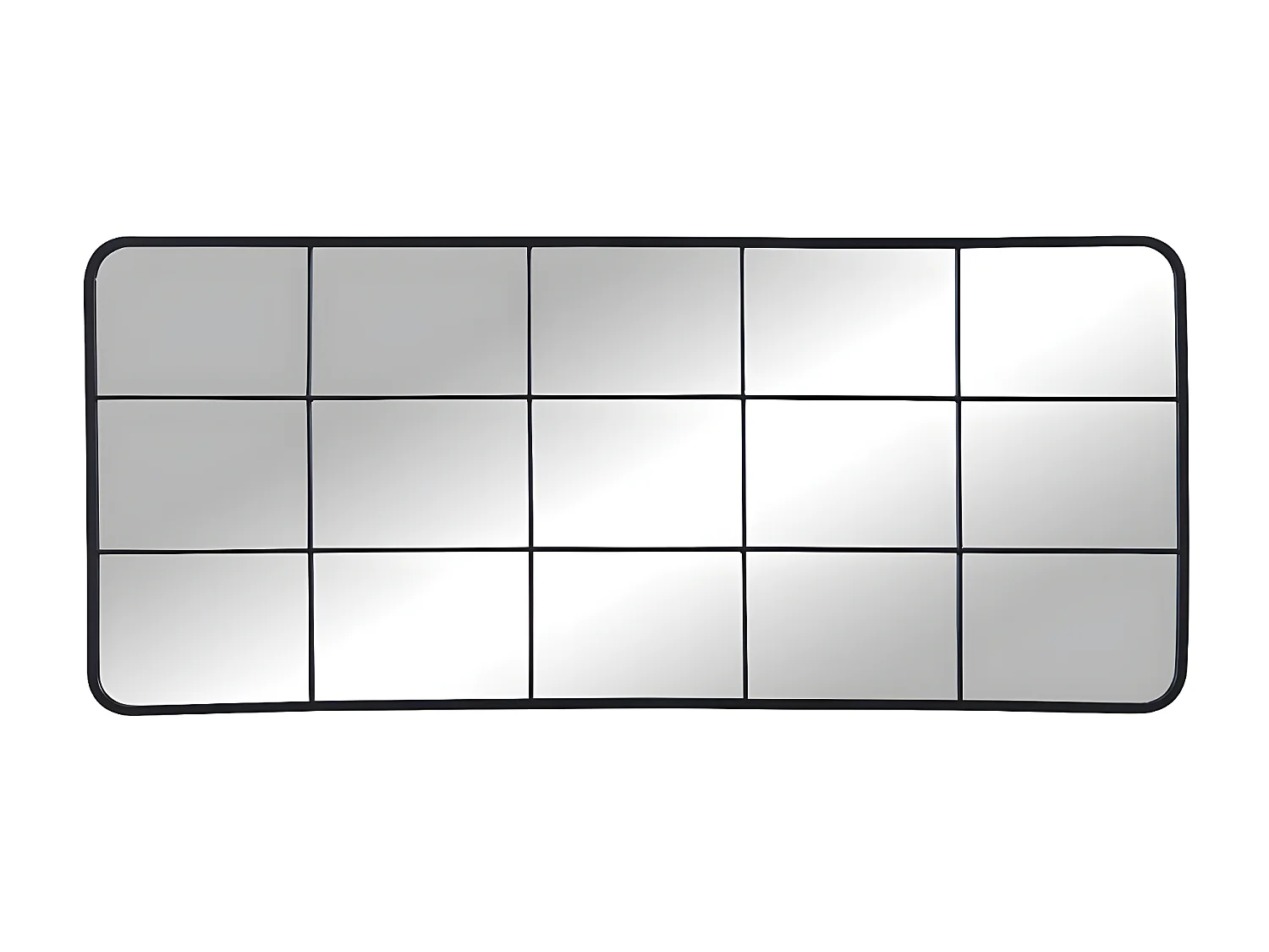 Miroir fenêtre industriel en métal - L. 60 x H. 140 cm - Noir - SCIARA