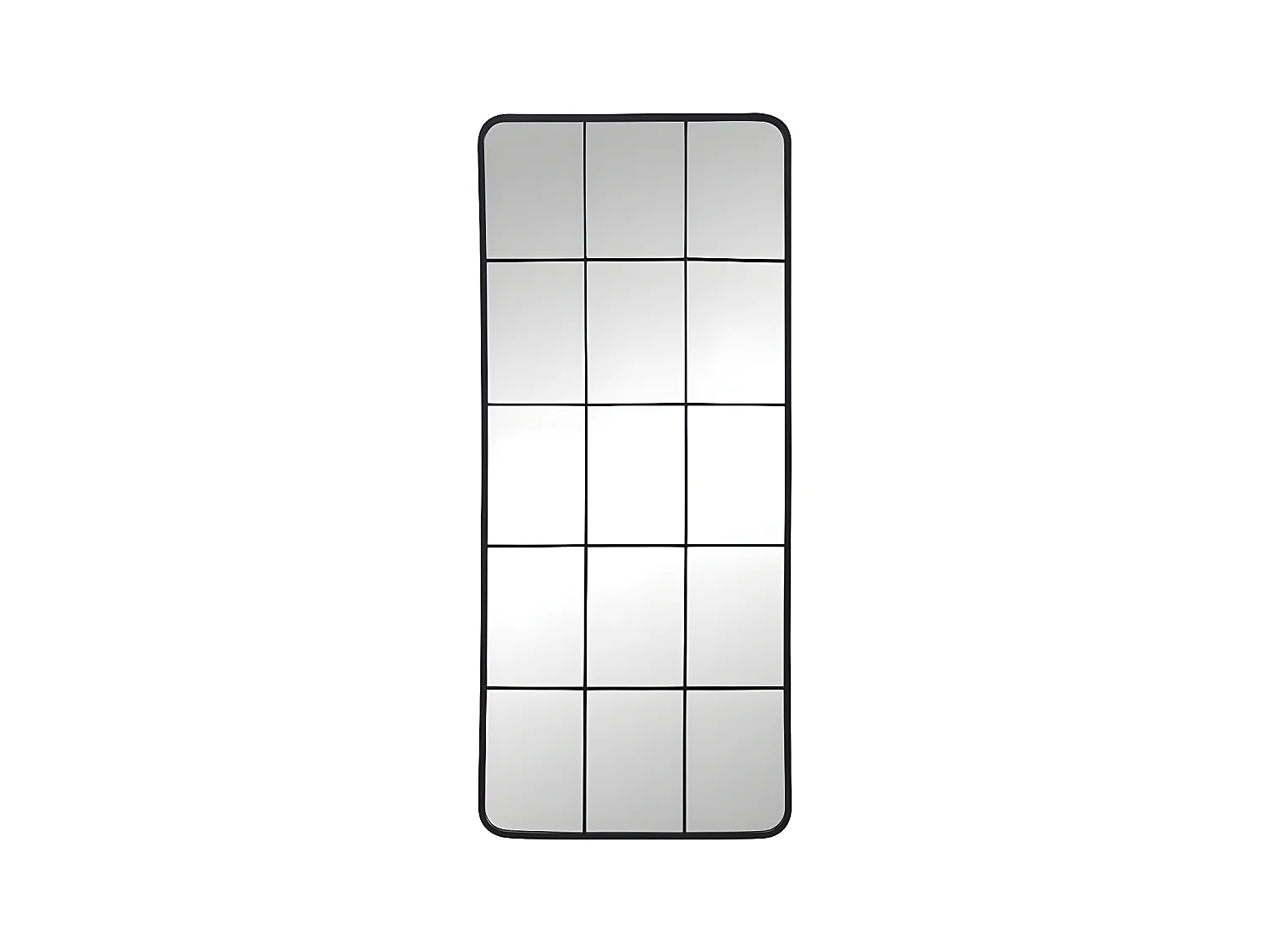 Industriële raamspiegel van metaal - B. 60 x H. 140 cm - Zwart - SCIARA