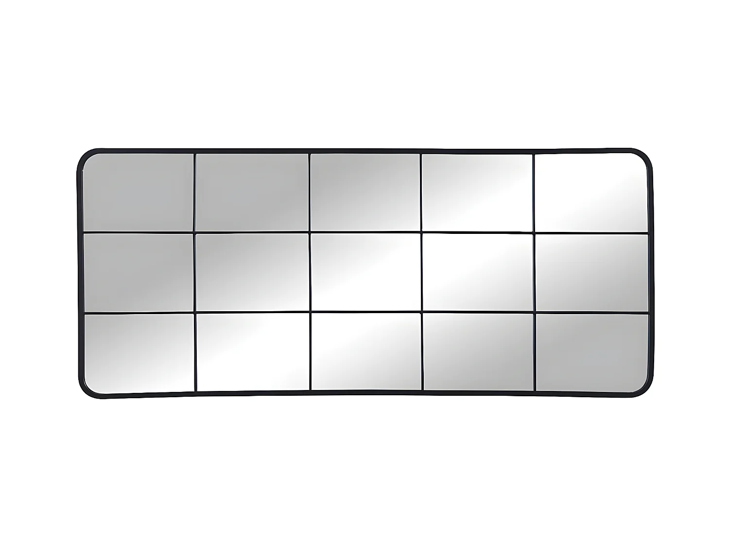 Industriële raamspiegel van metaal - B. 60 x H. 140 cm - Zwart - SCIARA