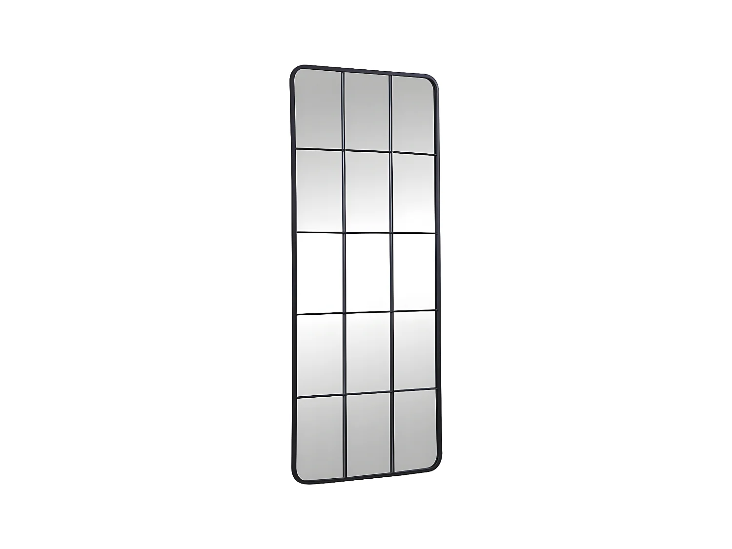 Industriële raamspiegel van metaal - B. 60 x H. 140 cm - Zwart - SCIARA