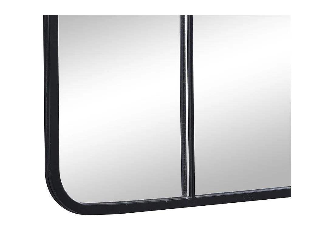 Industriële raamspiegel van metaal - B. 60 x H. 140 cm - Zwart - SCIARA