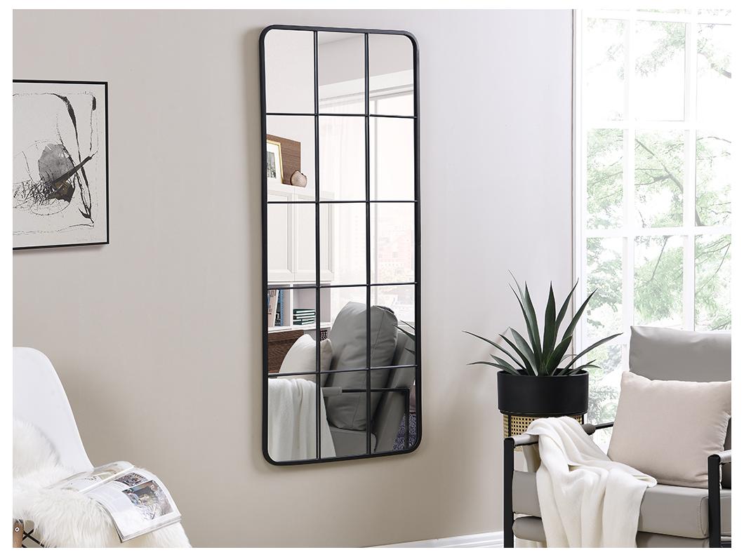 Espejo industrial de metal - Ancho 60 x Alt. 140 cm - Negro - SCIARA