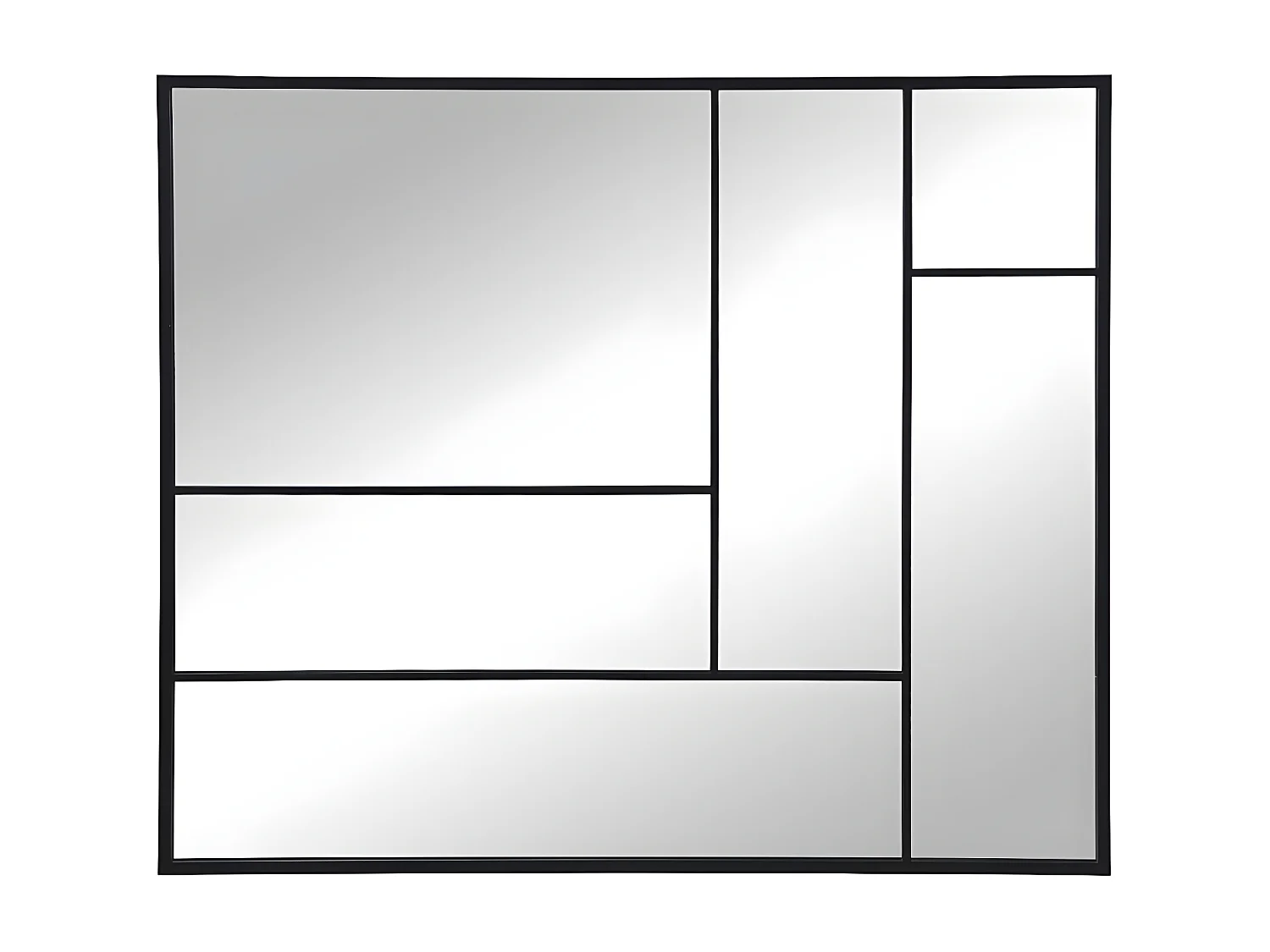 Specchio industriale L.150 x H.130 cm in Metallo Nero - MALDONIA