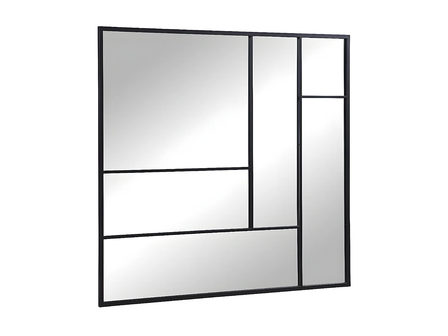 Specchio industriale L.150 x H.130 cm in Metallo Nero - MALDONIA