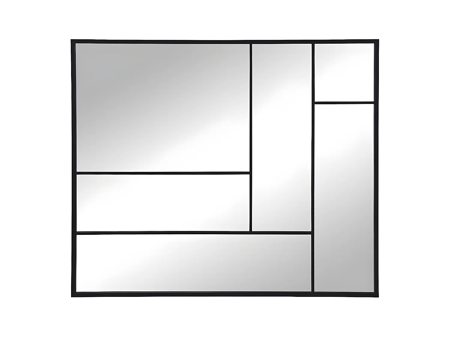 Lustro dekonstrukcyjne, z metalu – 150 × 130 cm (szer. × wys.) – kolor czarny MALDONIA