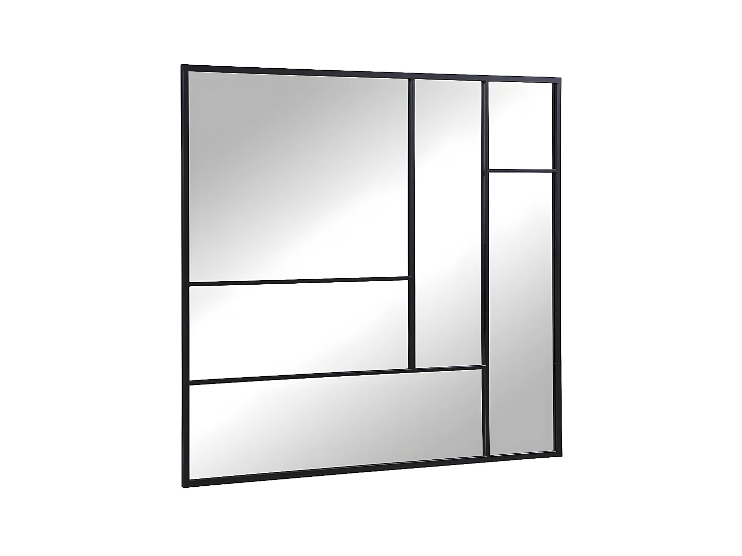 Lustro dekonstrukcyjne, z metalu – 150 × 130 cm (szer. × wys.) – kolor czarny MALDONIA