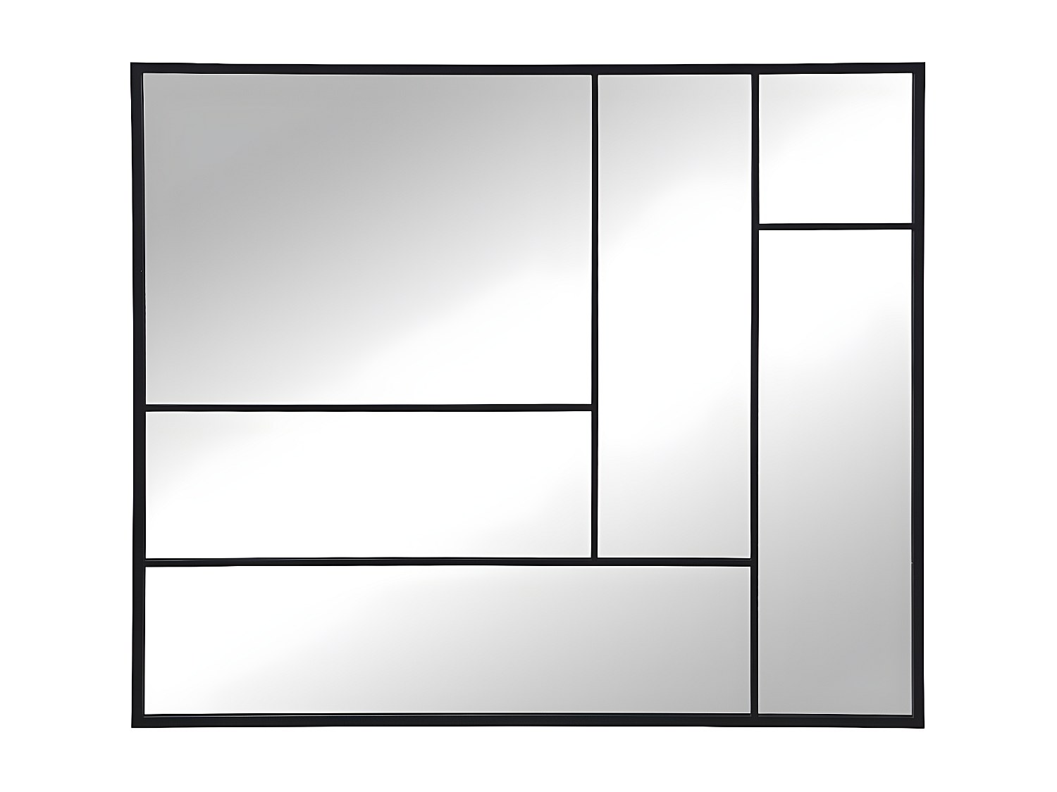 Spiegel - Industrial-Stil - Metall - 150 x 130 cm - Schwarz - MALDONIA günstig online kaufen