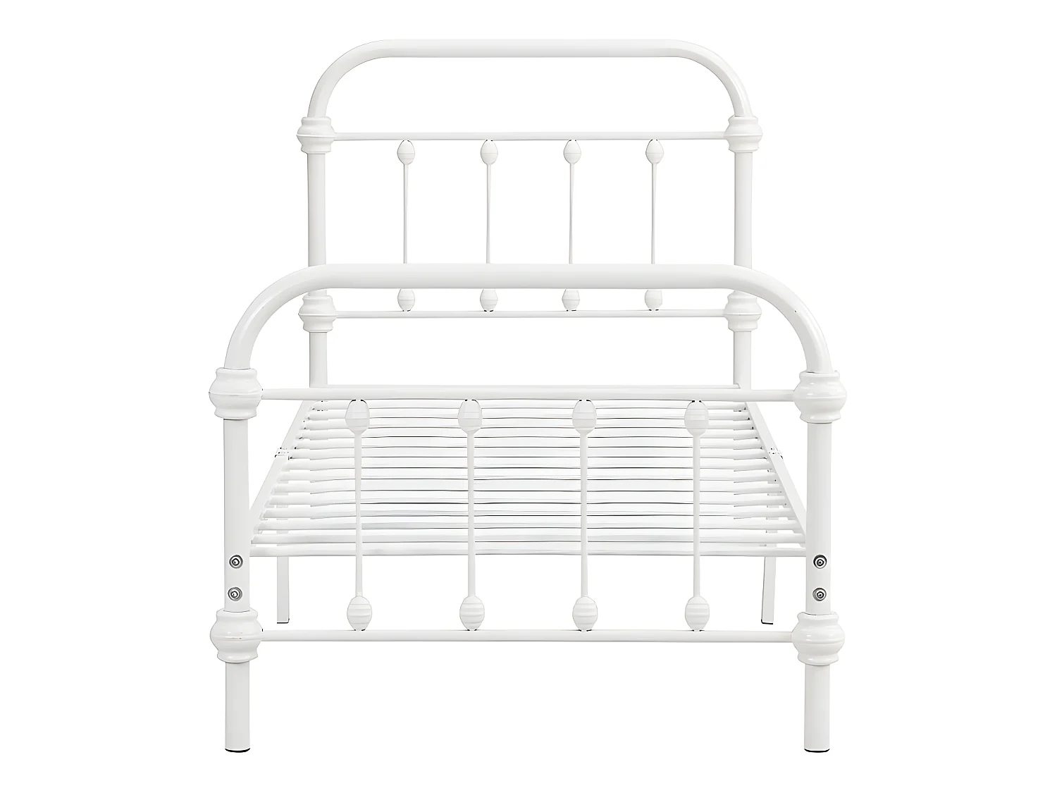 Cama de 90 x 200 cm em metal cor branco + Colchão - PADMA