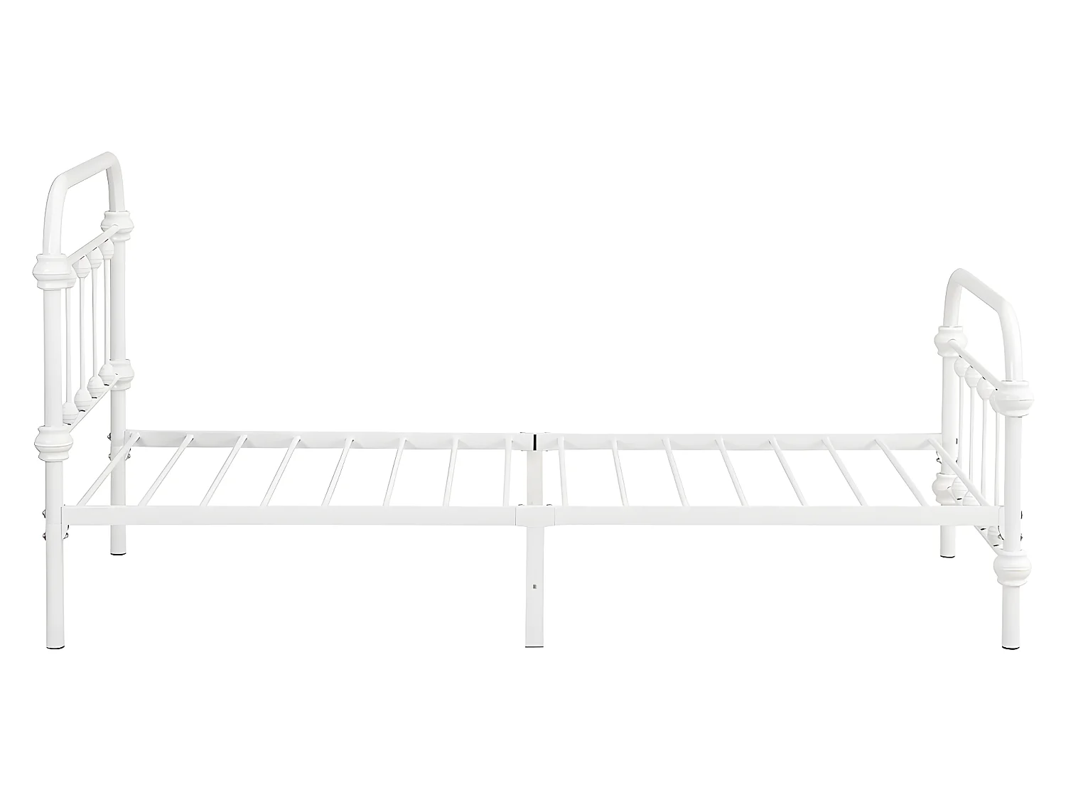 Cama de 90 x 200 cm em metal cor branco + Colchão - PADMA