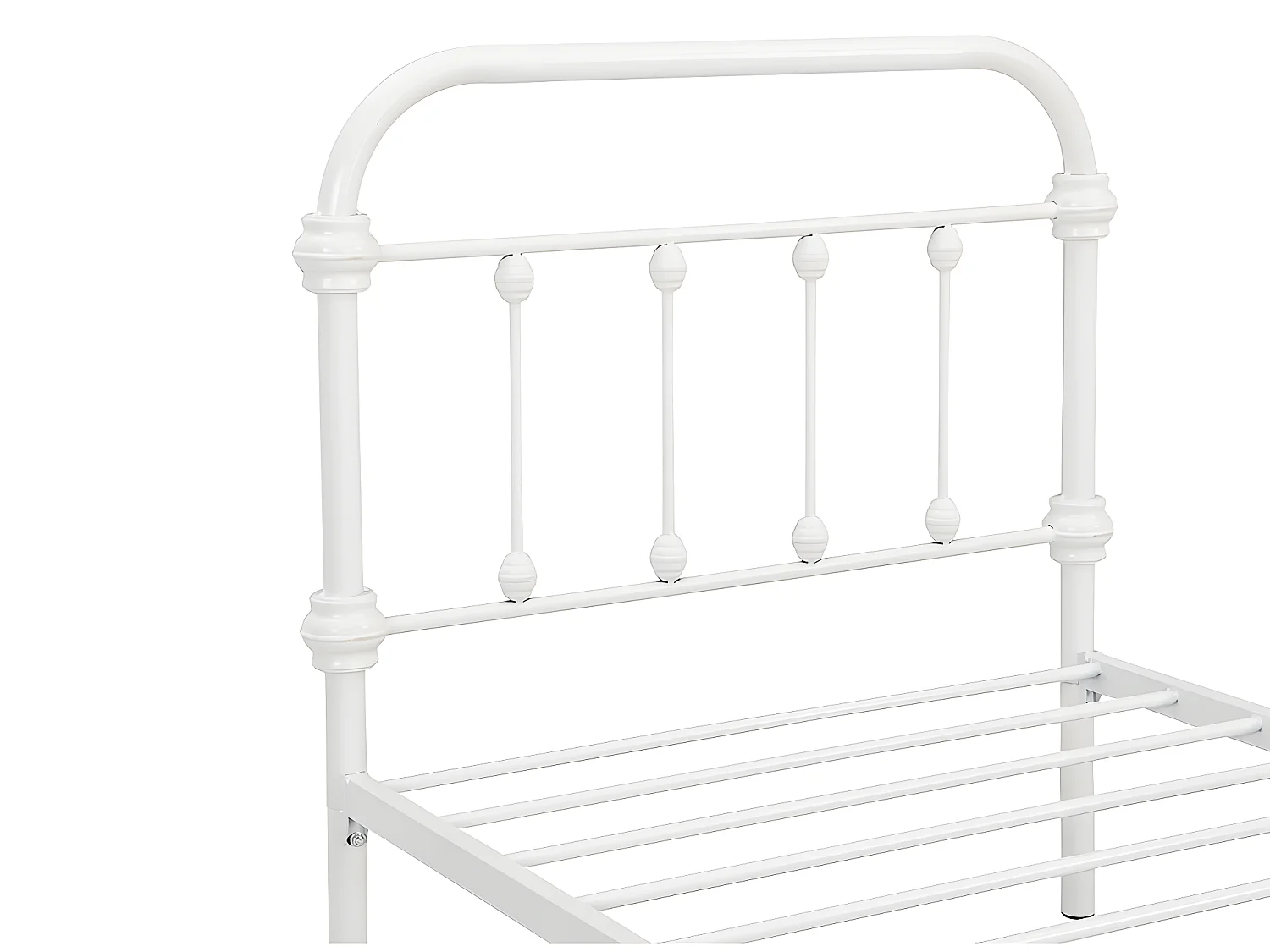 Cama de 90 x 200 cm em metal cor branco + Colchão - PADMA