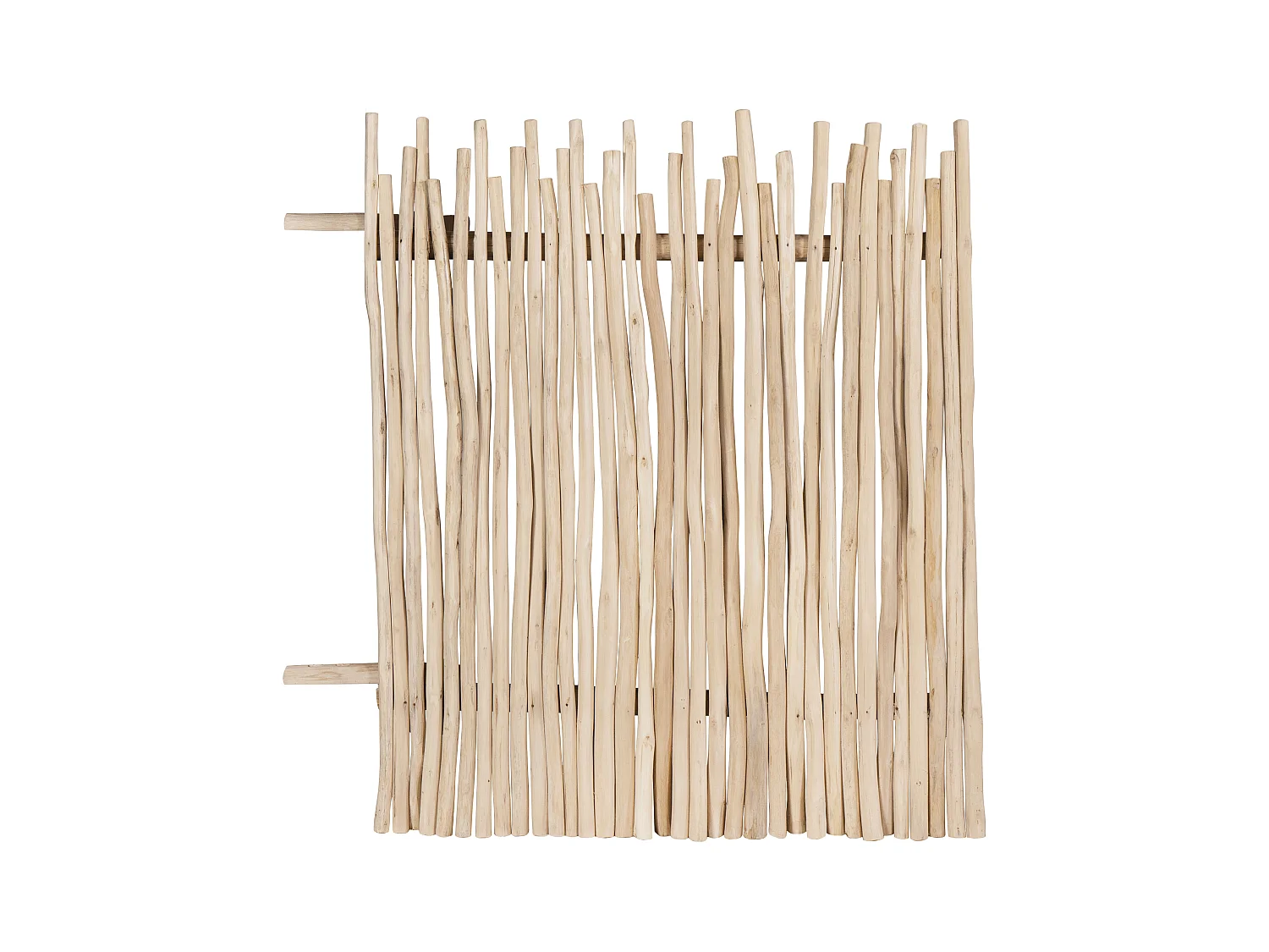 Clôture en bois de teck - L100 x H120 cm coloris naturel clair - EDANA